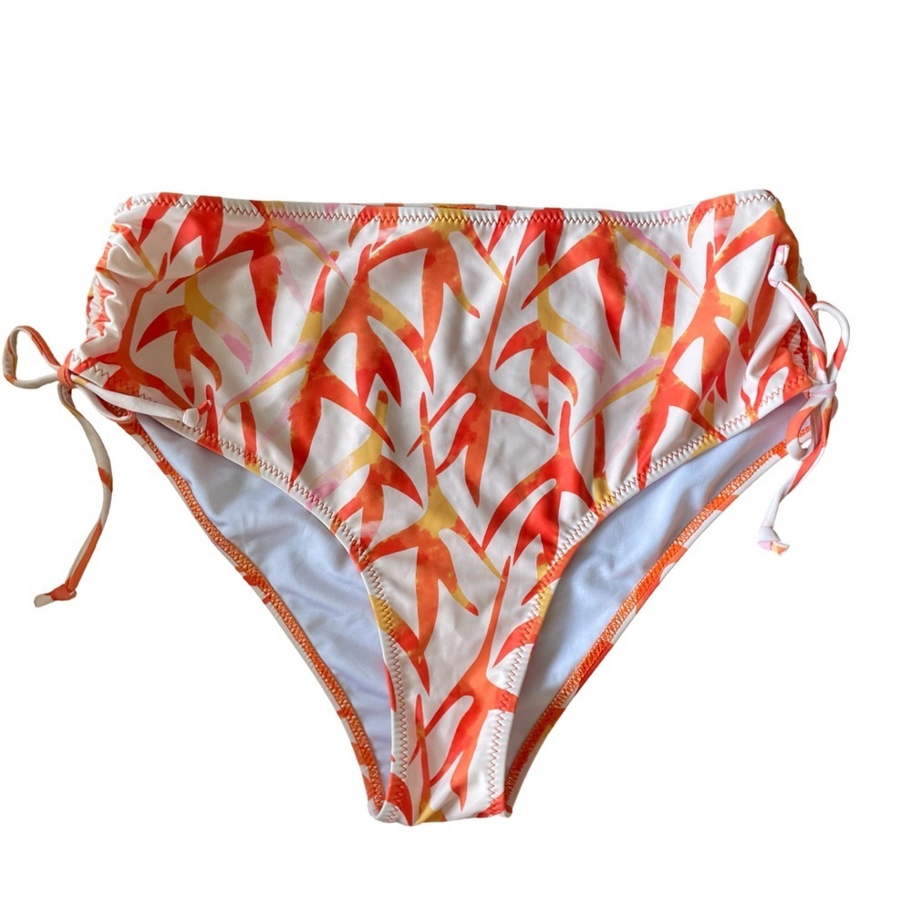 High-Waisted Orange and Yellow Bikini Bottoms Women’s Large